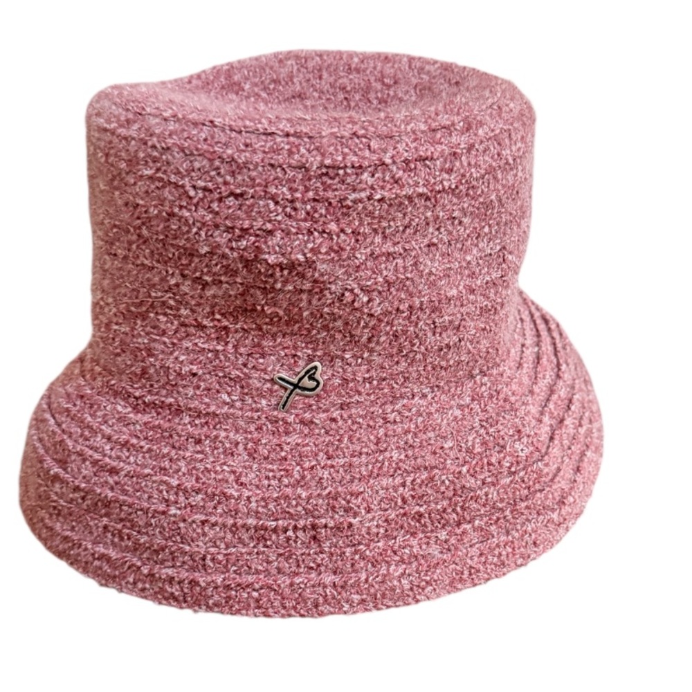 Betmar Acrylic/Mohair Bucket Hat in Heathered Red, 7
